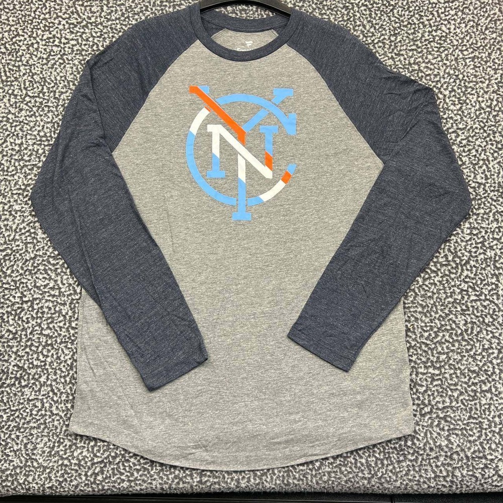 New York City FC Shirt Men Large Gray Fanatics Long Sleeve Crew Neck New L